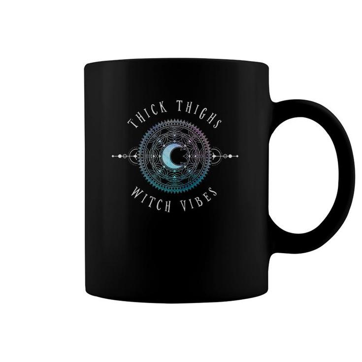 Thick Thighs Witch Vibes Crescent Moon Halloween Costume  Coffee Mug