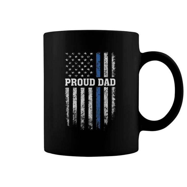 Thin Blue Line Proud Dad Police Family Father's Day Coffee Mug