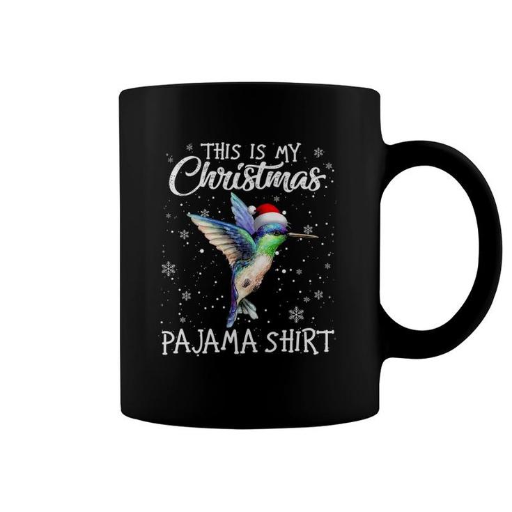 This Is My Christmas Pajama Hummingbird Santa Hat Snow Xmas Premium Coffee Mug