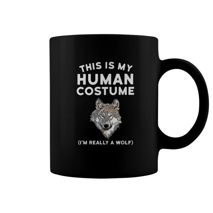 This Is My Human Costume Wolf Coffee Mug