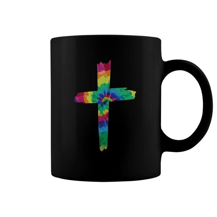 Tie Dye Cross God Jesus Faith Hippie Christian Men Women Coffee Mug