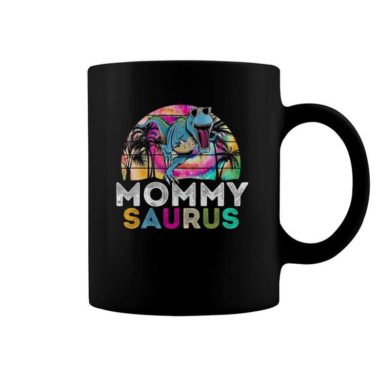 Tie Dye Mommysaurus Dinosaur Daddy Saurus Family Matching Coffee Mug