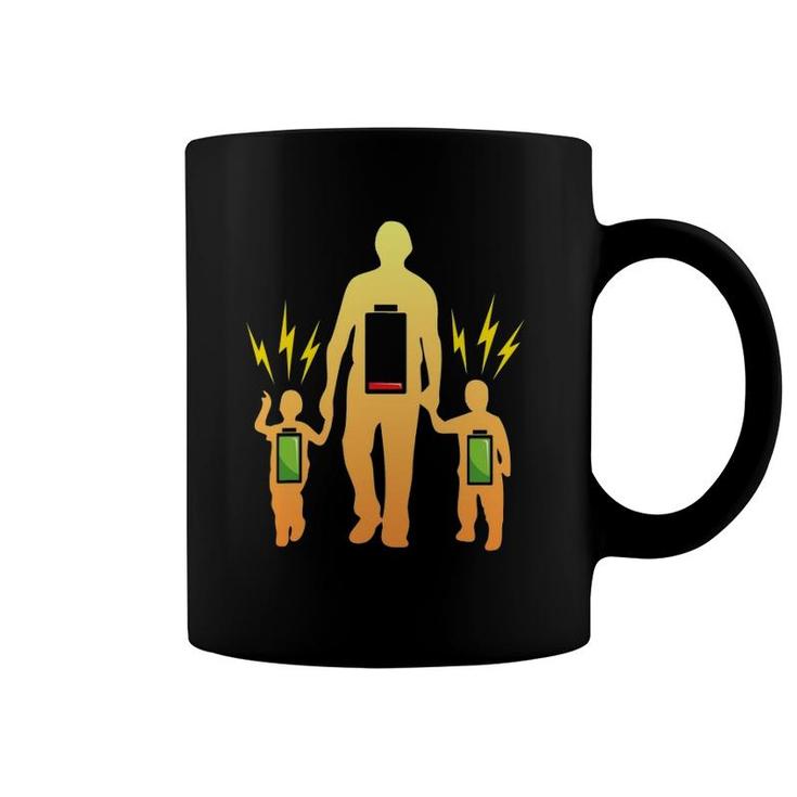 Tired Father Of Twins With Low Battery Coffee Mug