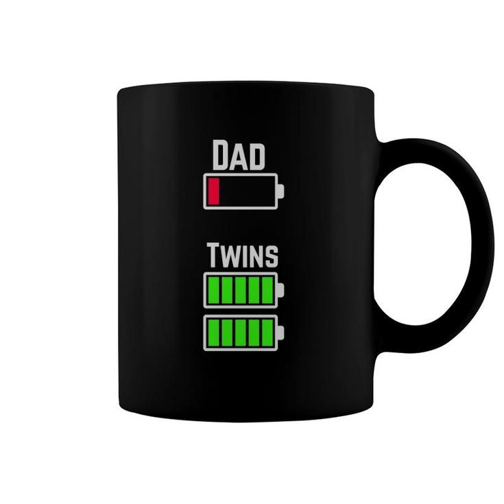 Tired Twin Dad Low Battery Charge Meme Image Funny Coffee Mug