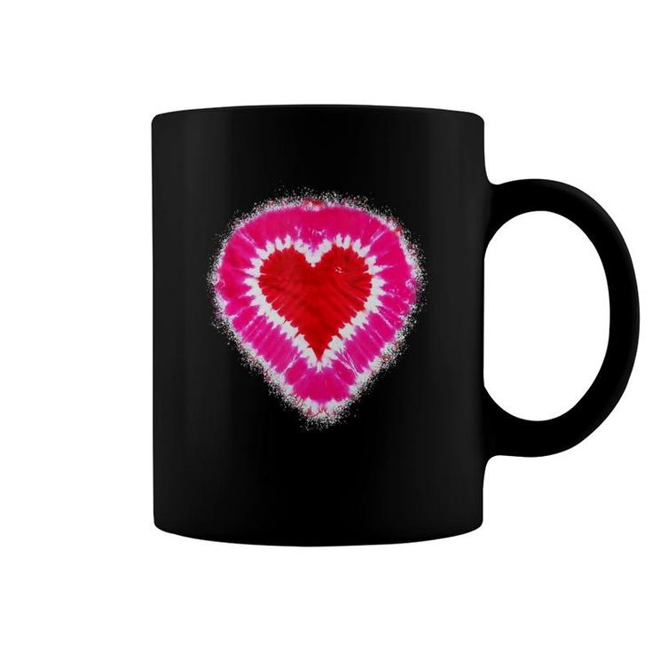 Toddler Kids Adults Red & Pink Heart Tie Dye Valentine's Day  Coffee Mug