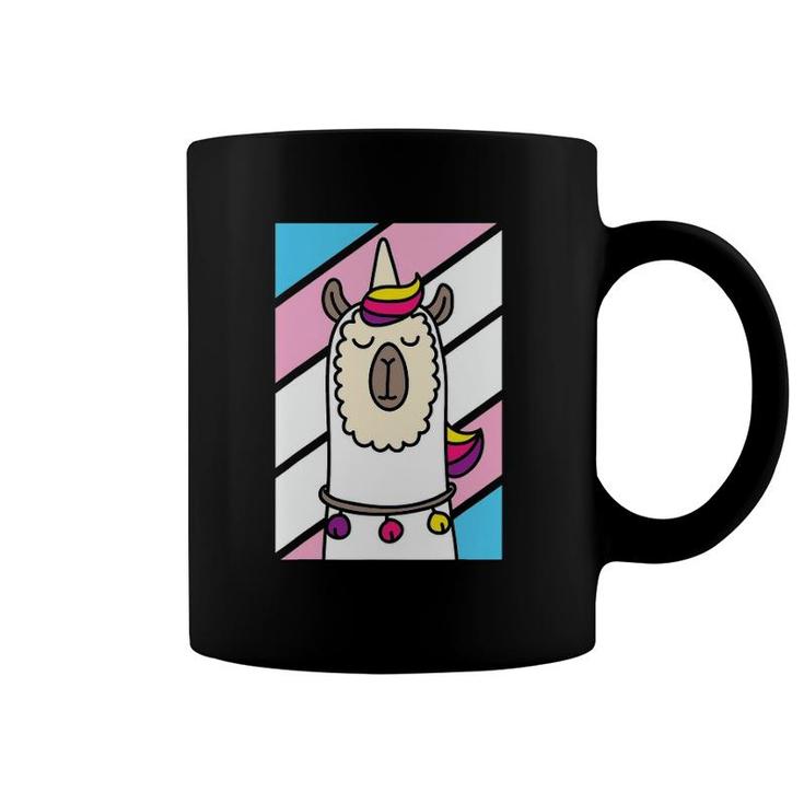 Trans-Gender Llama Lgbt-Q Alpaca Unicorn Pride Flag Ally Coffee Mug