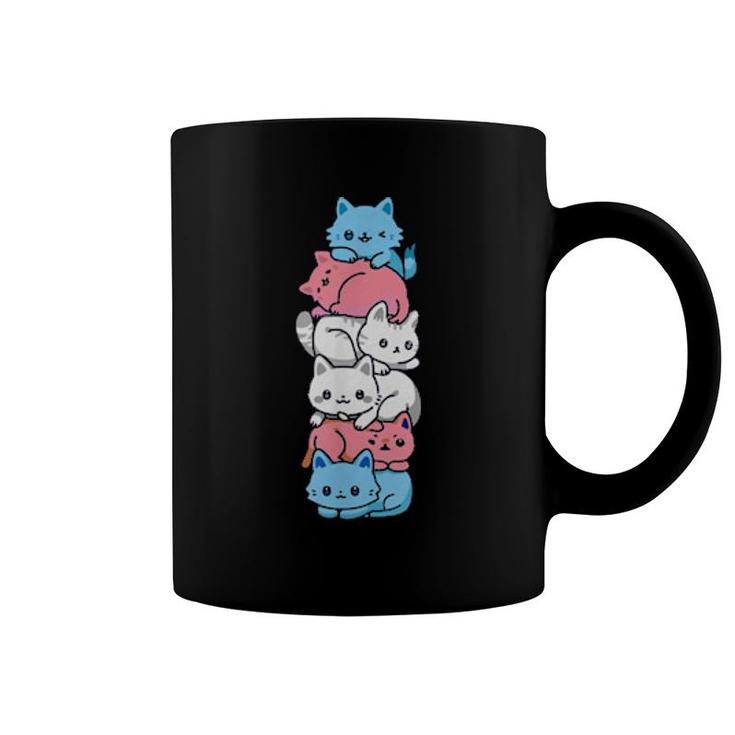 Transgender Pride Cat Lgbt Trans Flag Cute Cats  Coffee Mug