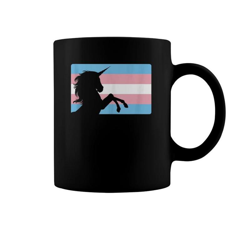 Transgender Unicorn Pride Flag Gift Trans Women Men  Coffee Mug