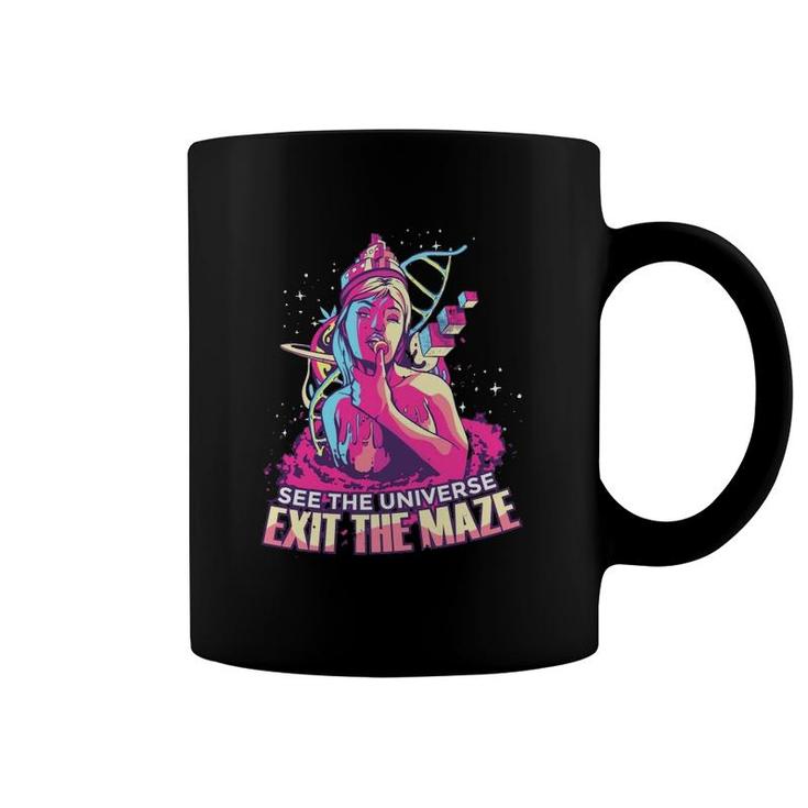 Trippy Girl See The Universe Exit The Maze Coffee Mug