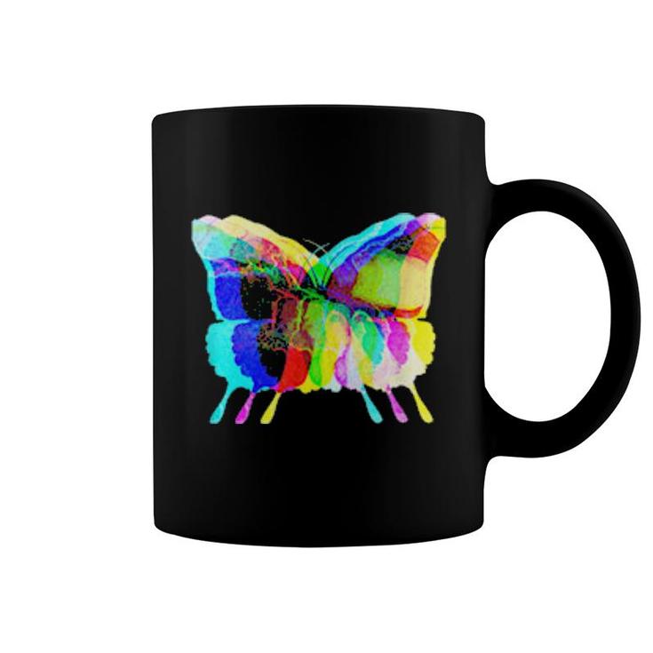 Trippy Psychedelic Rainbow Butterfly Vibe  Coffee Mug