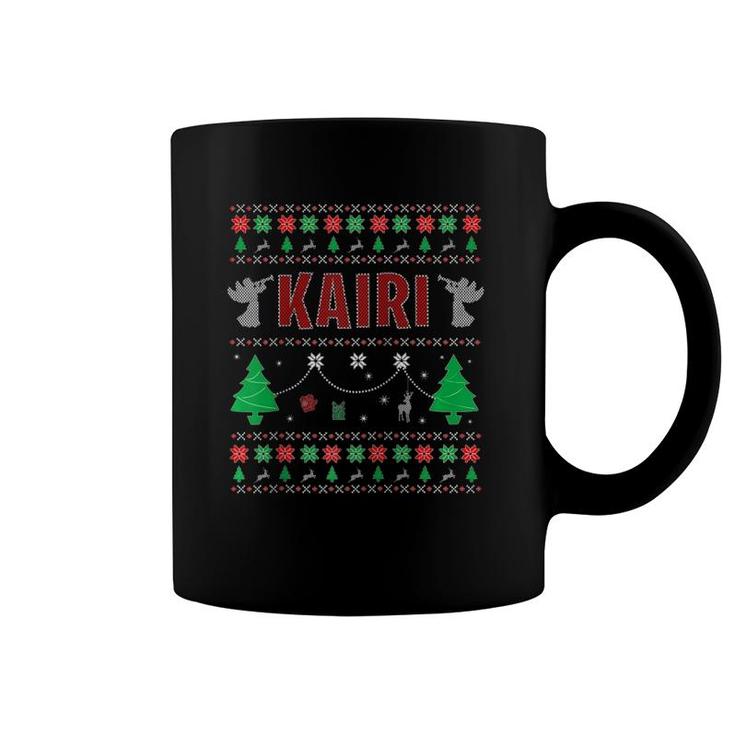 Ugly Christmas Themed Personalized Gift For Kairi Raglan Baseball Tee Coffee Mug