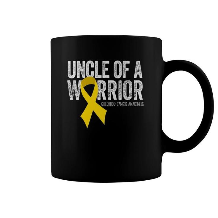 Uncle Of A Warrior Childhood Cancer  Dad Ribbon Coffee Mug
