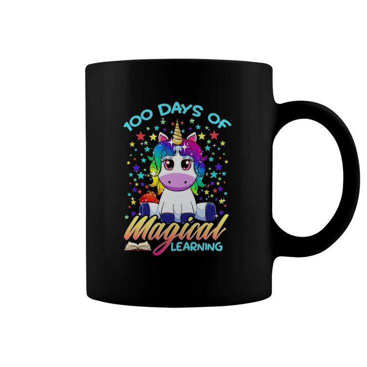 Unicorn 100 Days Magical Learning Happy 100Th Day Of School Coffee Mug