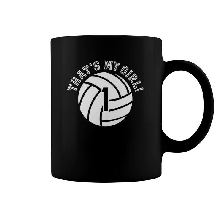 Unique That's My Girl 1 Volleyball Player Mom Or Dad Gifts Coffee Mug