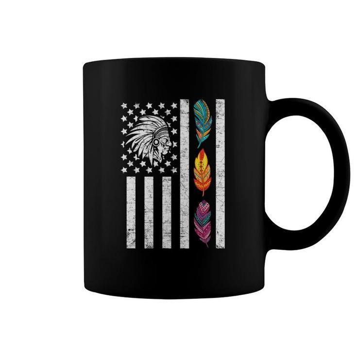 Usa Flag Feather Native American Heritage Day Indian Gift Coffee Mug