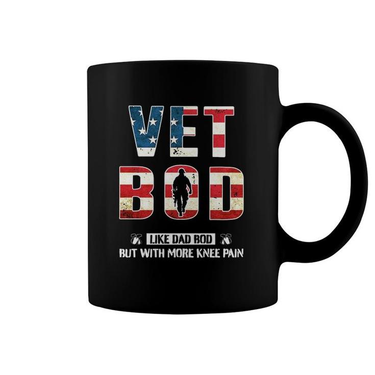 Vet Bod Like Dad Bod With More Knee Pain American Flag Coffee Mug