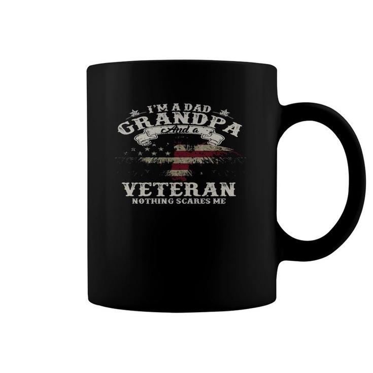 Veteran 365 Vintage Veteran Dad Grandpa Nothing Scares Me  Coffee Mug