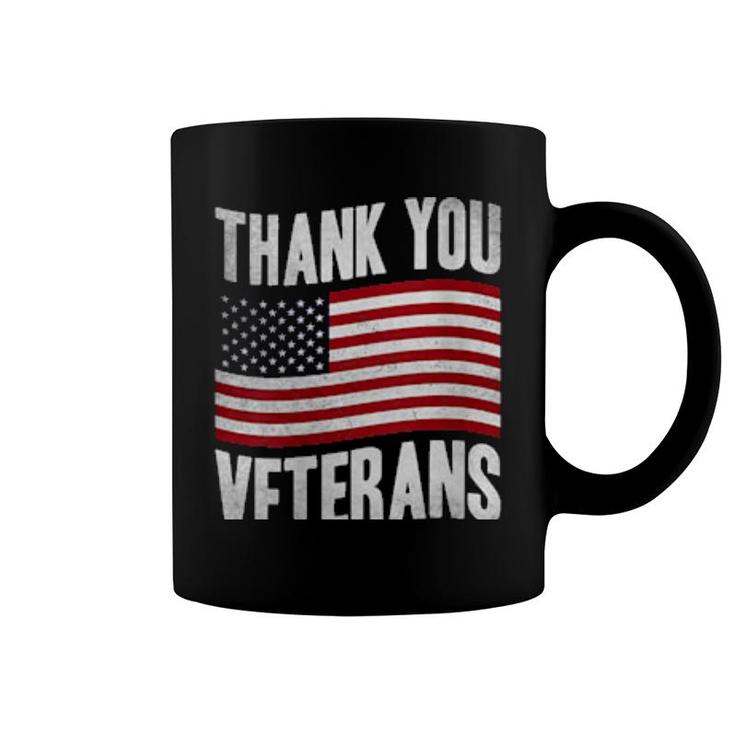 Veterans Day American Flag Theme Design Thank You Veterans  Coffee Mug