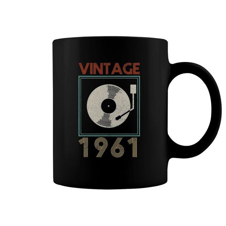 Vintage 1961 Vinyl Record Funny Music Dj 60Th Birthday Gift Coffee Mug