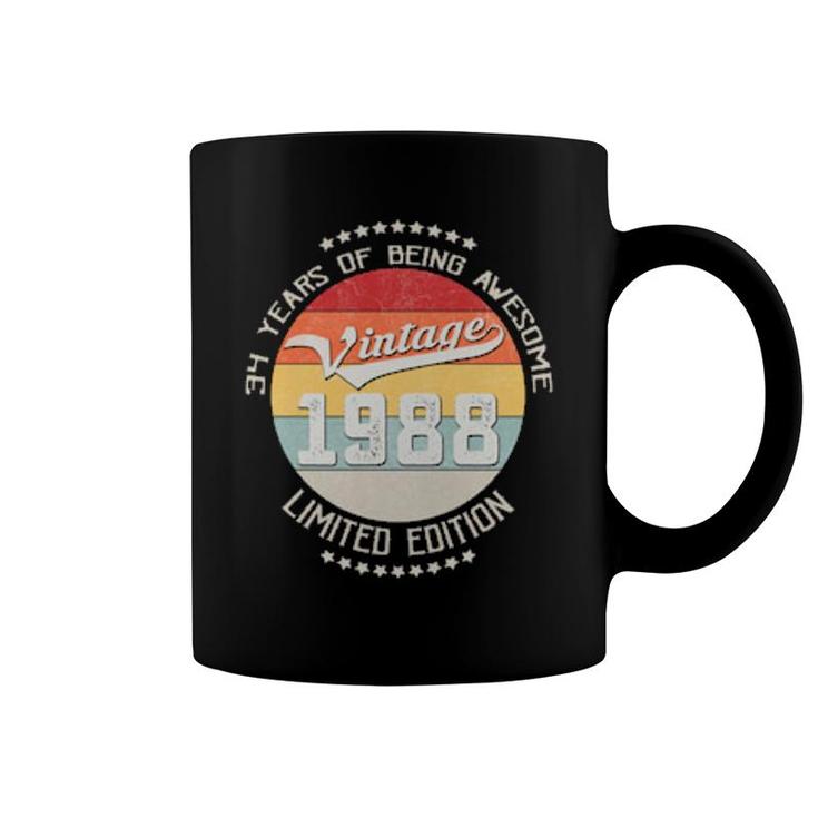 Vintage 1988 34Th Birthday 34 Years Being Awesome  Coffee Mug