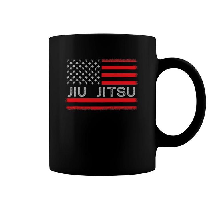 Vintage American Usa Flag Brazilian Jiu Jitsu Belts Coffee Mug