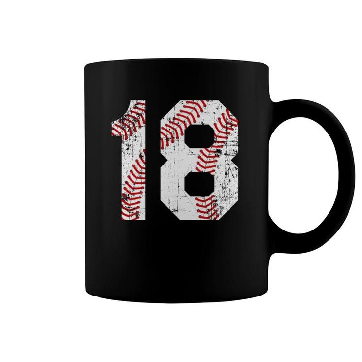 Vintage Baseball 18 Jersey Number  Coffee Mug