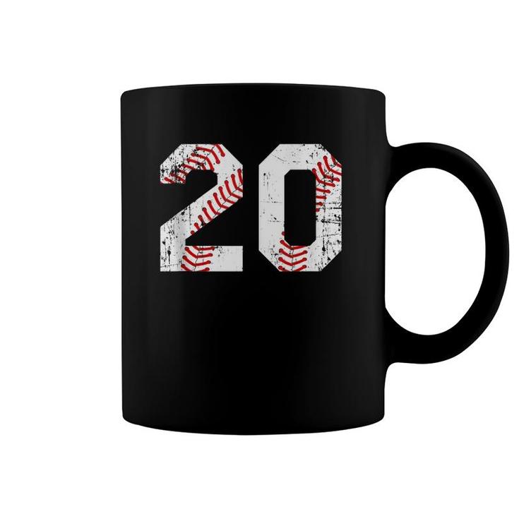 Vintage Baseball 20 Jersey Number  Coffee Mug
