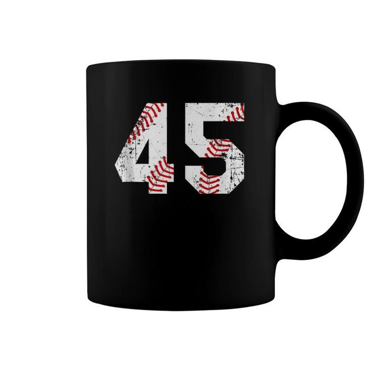 Vintage Baseball 45 Jersey Number  Coffee Mug