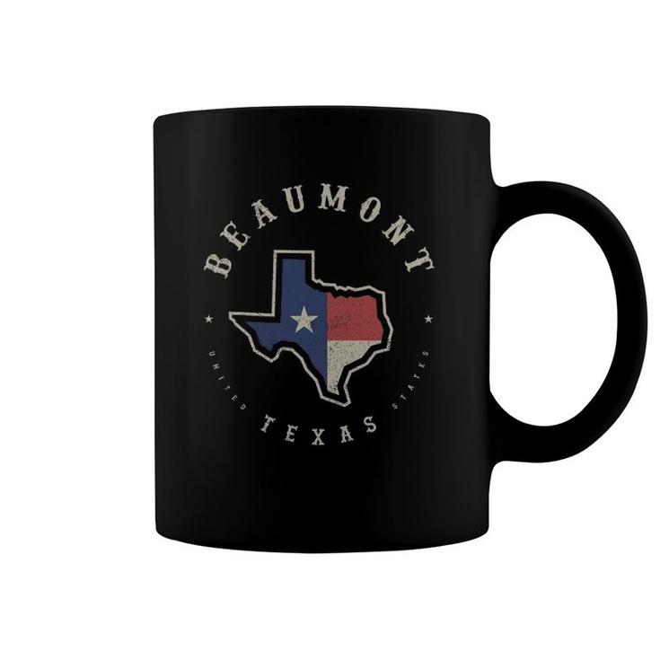 Vintage Beaumont Texas State Flag Map Souvenir Gift Coffee Mug