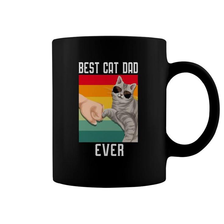 Vintage Best Cat Dad Ever Father's Day Coffee Mug
