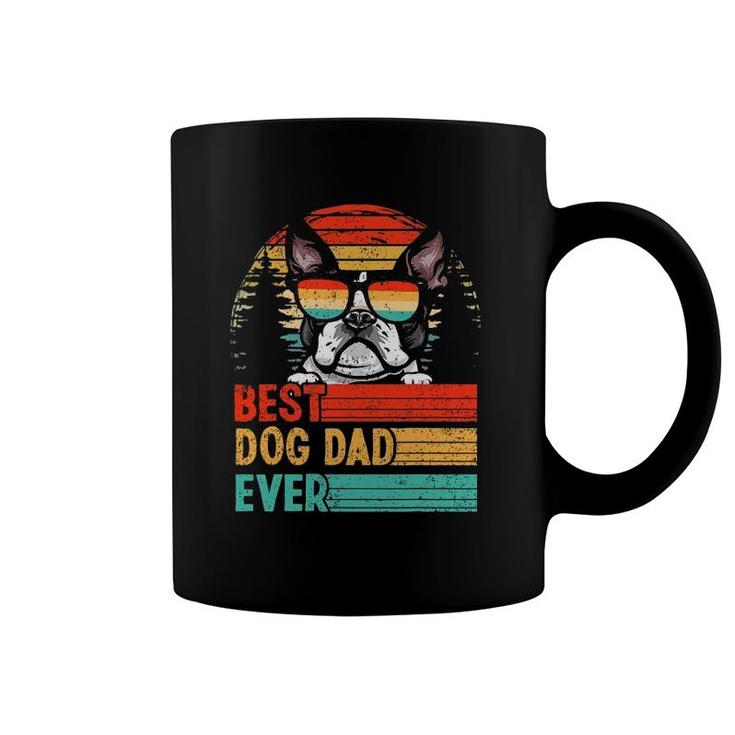 Vintage Best Dog Dad Ever Boston Terrier Dog Lover Coffee Mug