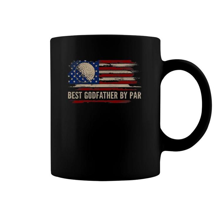 Vintage Best Godfather By Par American Flag Golfgolfer Gift Coffee Mug