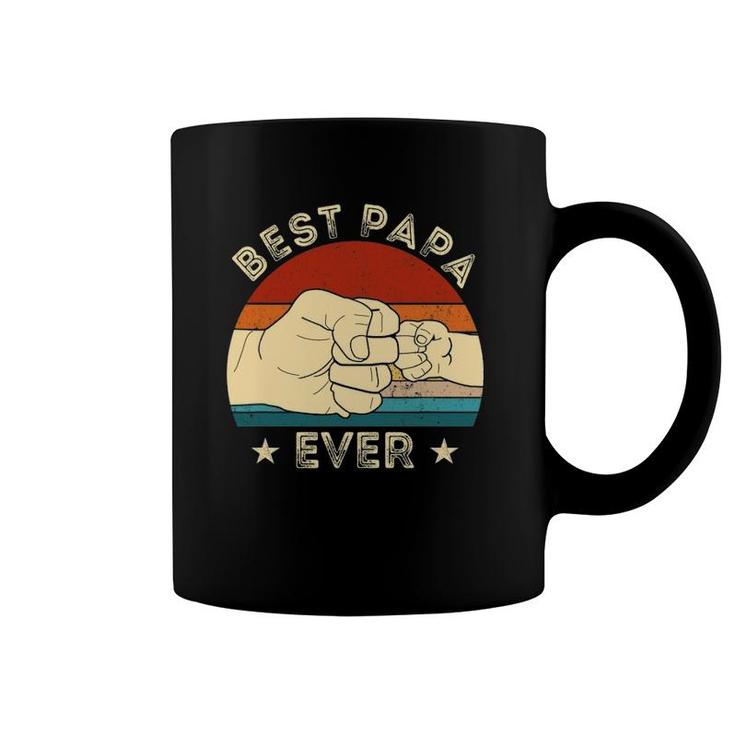 Vintage Best Papa Ever Fist Bump Funny Grandpa Father's Day Coffee Mug