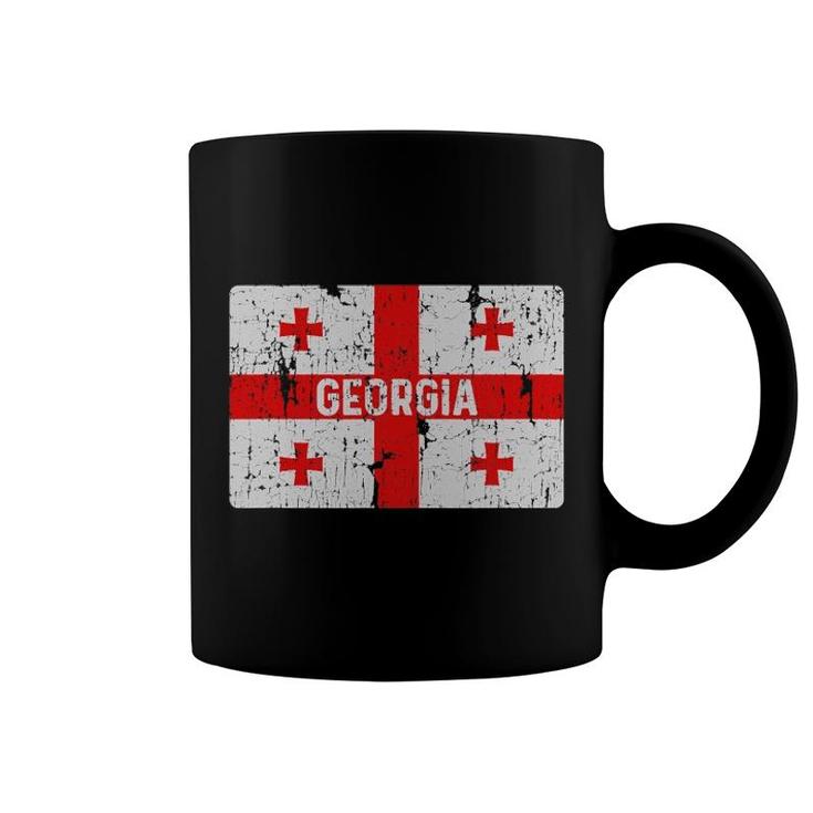 Vintage Georgia Flag Georgian Men Women Girls Retro Style Coffee Mug