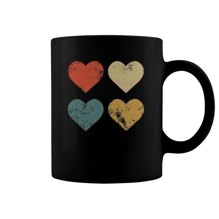 Vintage Hearts Cool Retro Valentines Day Gift For Women Men Coffee Mug