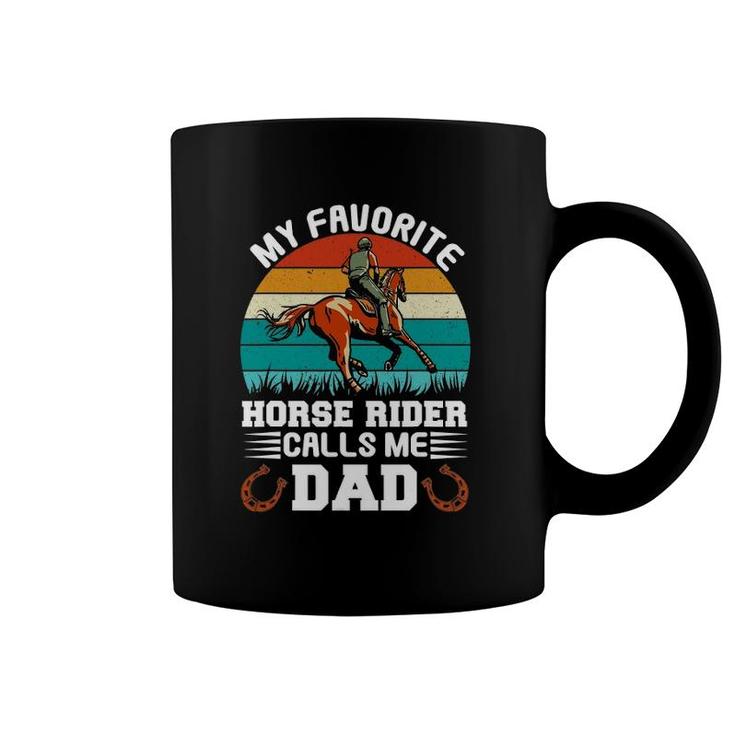 Vintage My Favorite Horse Rider Calls Me Dad Father's Day Coffee Mug