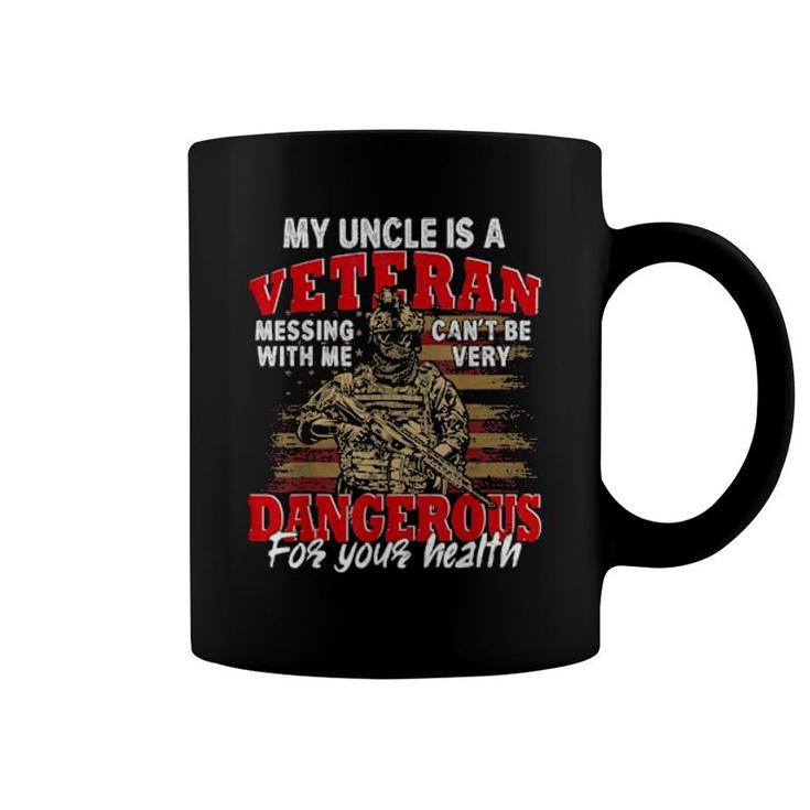 Vintage My Uncle Is A Veteran Father's Day Us Flag Family  Coffee Mug