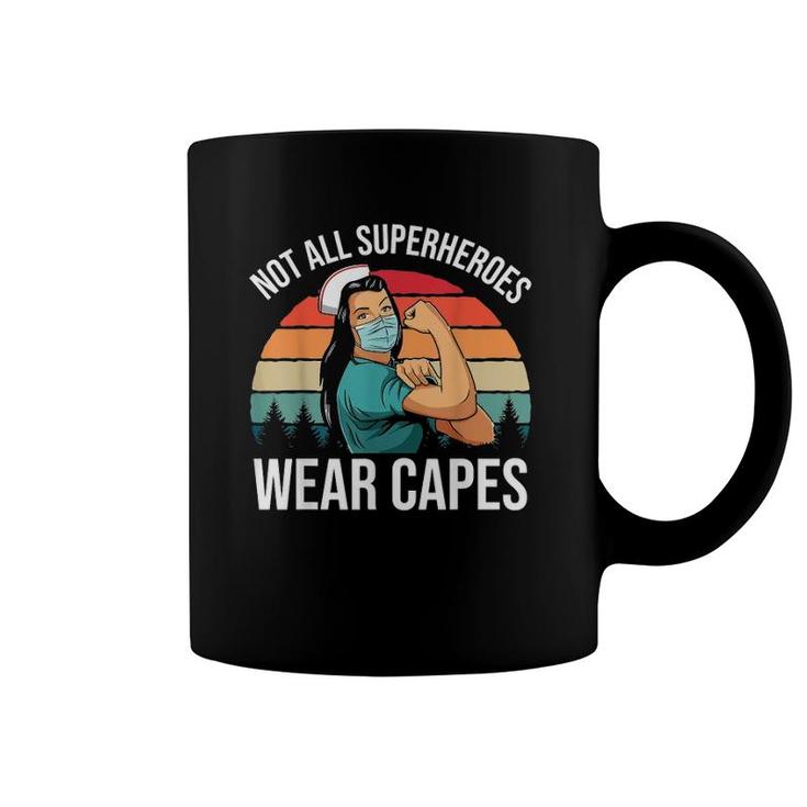 Vintage Not All Superheroes Wear Capes Funny Nurse Gift Coffee Mug