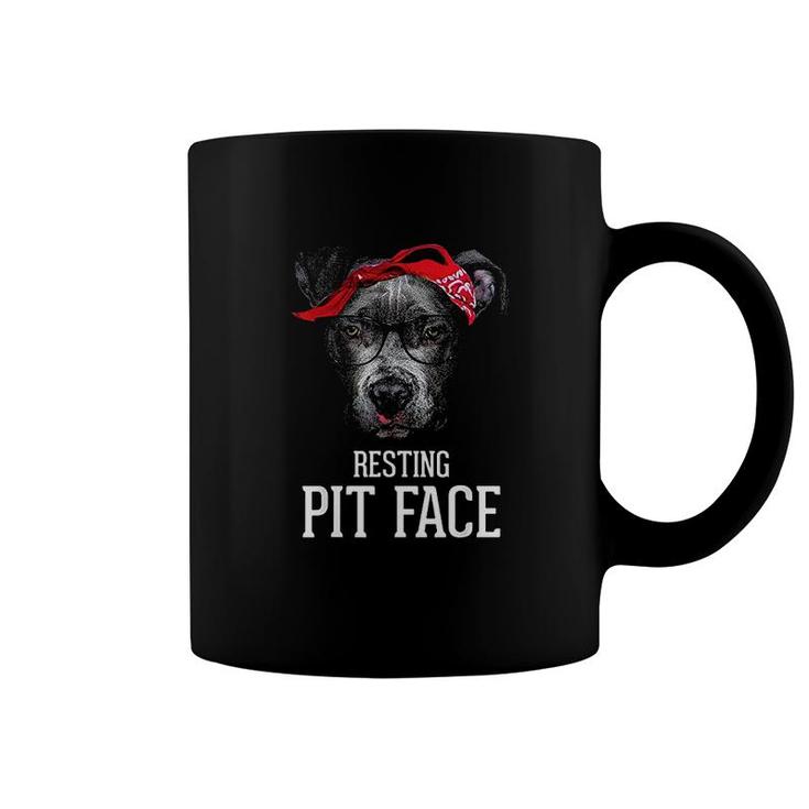 Vintage Pitbull Resting Pit Face  Funny Pitbull Lovers Dog Coffee Mug