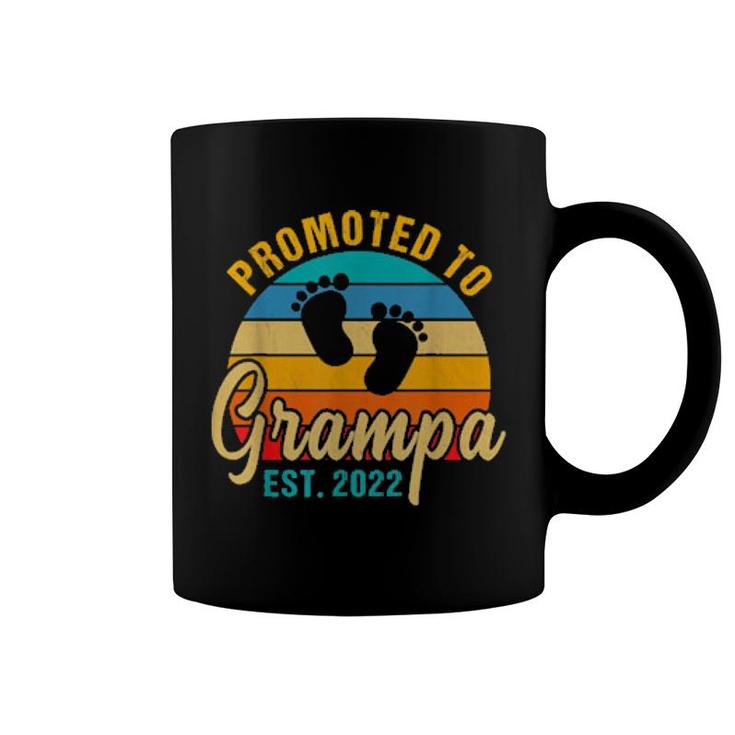 Vintage Promoted To Grampa 2022 Fathers Day New Grandpa  Coffee Mug
