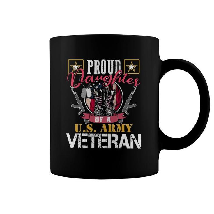 Vintage Proud Daughter Of A US Army Veteran Gift Mom Dad Coffee Mug