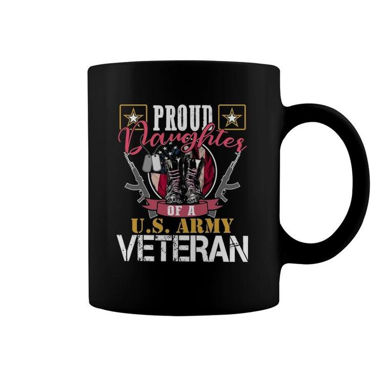 Vintage Proud Daughter Of A US Army Veteran Gift Mom Dad  Coffee Mug
