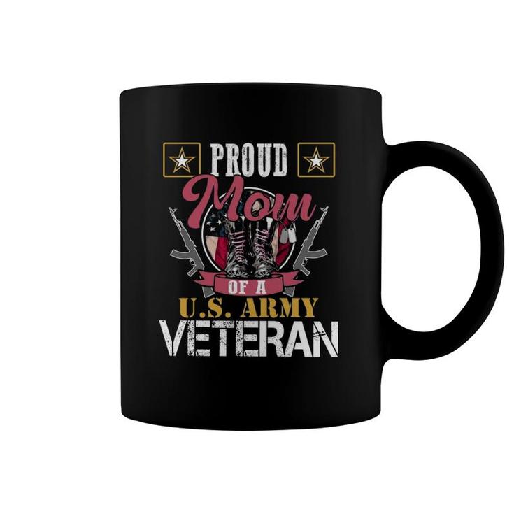 Vintage Proud Mom Of A US Army Veteran Gift Mom Dad Coffee Mug