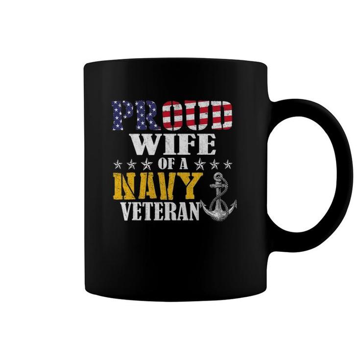 Vintage Proud Wife Of A Navy For Veteran Gifts Coffee Mug