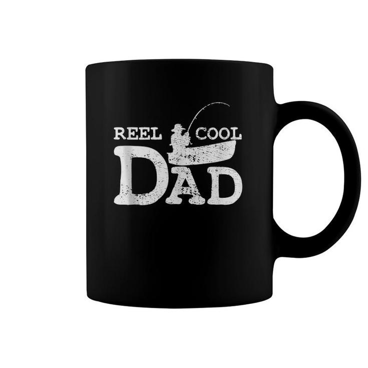 Vintage Reel Cool Dad Fathers Day Fishing Gift  Coffee Mug