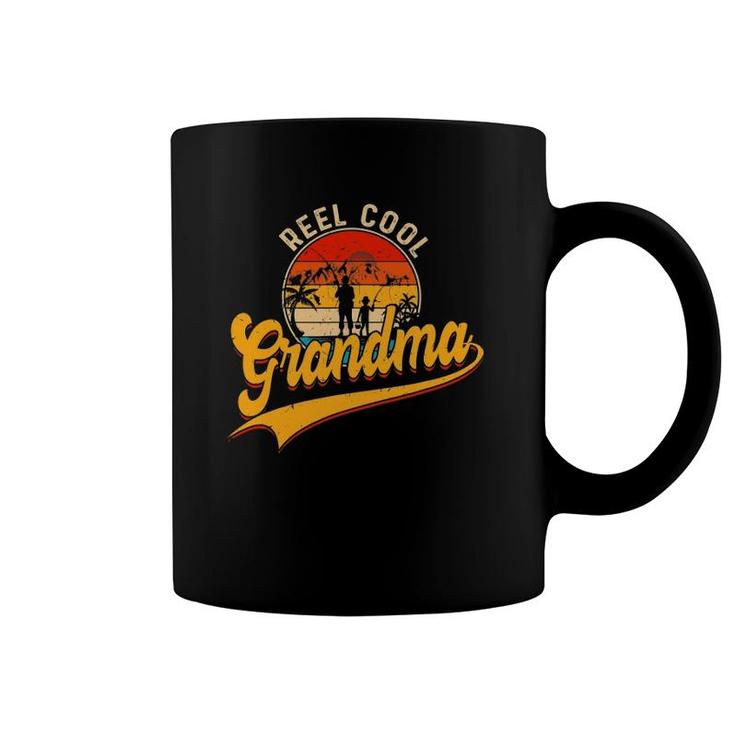 Vintage Reel Cool Grandma Loves Fishing Gift Mother's Day Coffee Mug