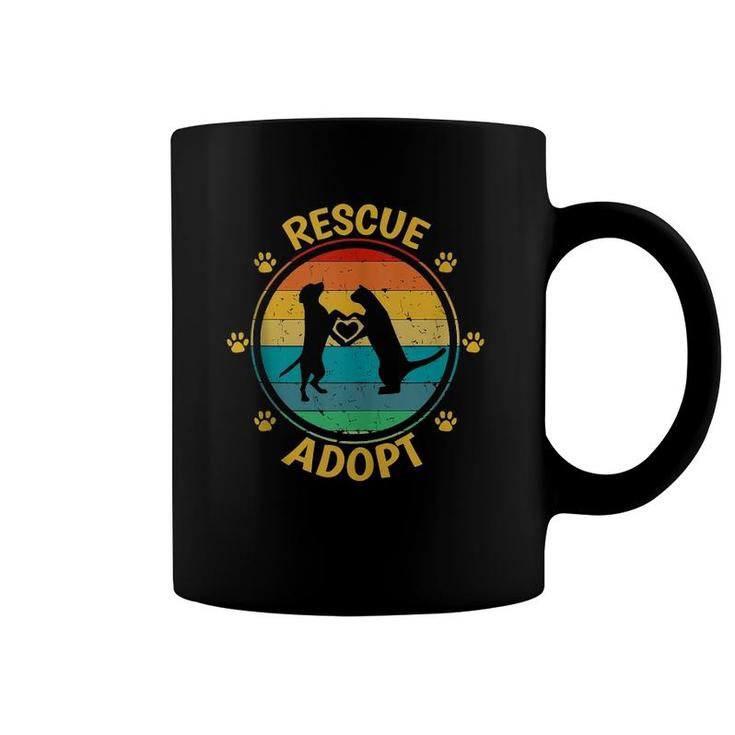 Vintage Rescue Adopt Animal Pets Dog Cat Paw Heart Adoption  Coffee Mug