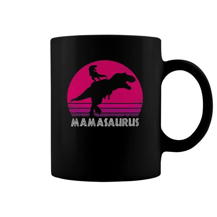 Vintage Retro 1 Kid Mamasaurus Sunset Funny Gift For Mother Coffee Mug