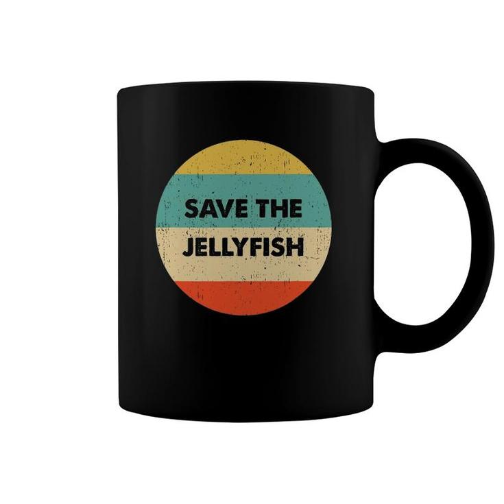 Vintage Retro Save The Jellyfish Coffee Mug