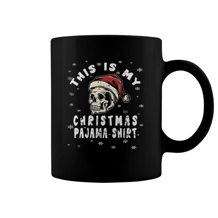 Vintage Skull Santa Hat Skeleton Christmas Pajama Coffee Mug